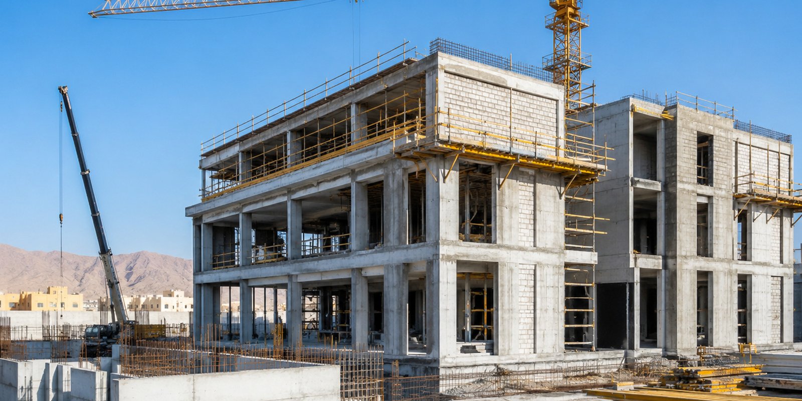 Modern construction project in Oman
